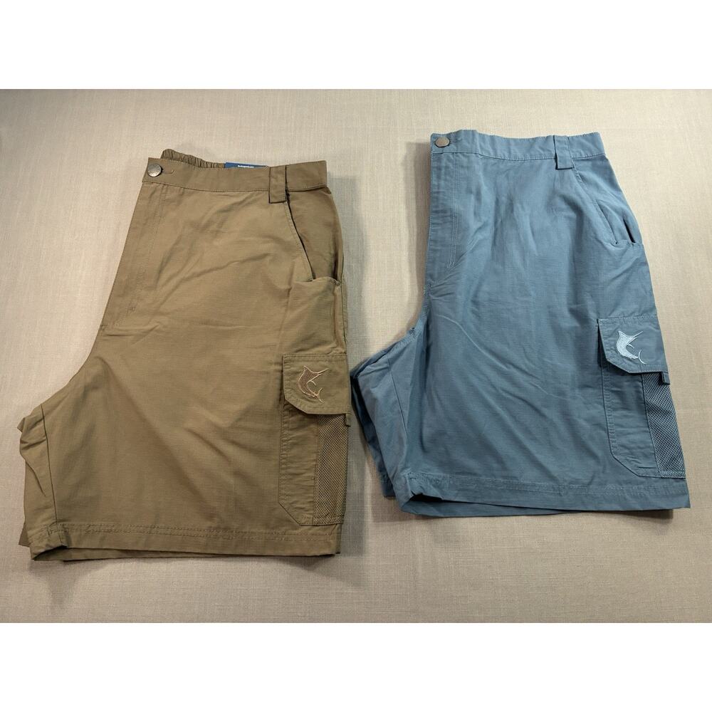 Reel Legends Tarpon Shorts Bundle Mens XL NWT Fishing Performance Blue Brown